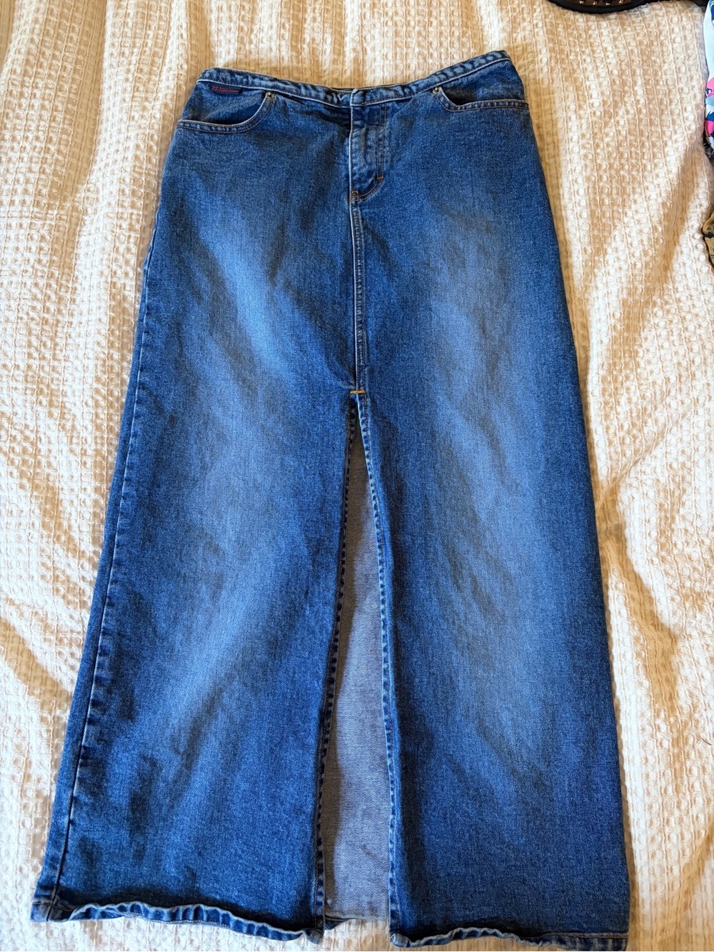 U.S. Polo Assn. Denim Maxi Skirt with Front Slit
